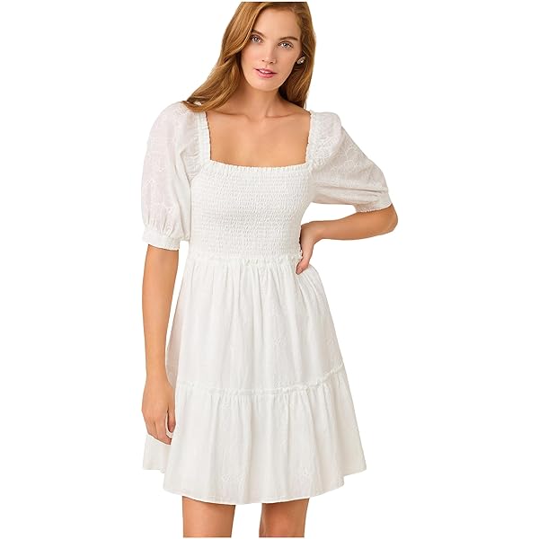 Rebecca Taylor Women's Short Sleeve Dot Embroidery Dress, Jam, 4 at Amazon  Women's Clothing store