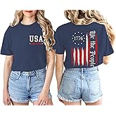 American Flag Shirts Women 4th of July Tshirt American Proud Tops USA Stars Stripes Graphic Tee