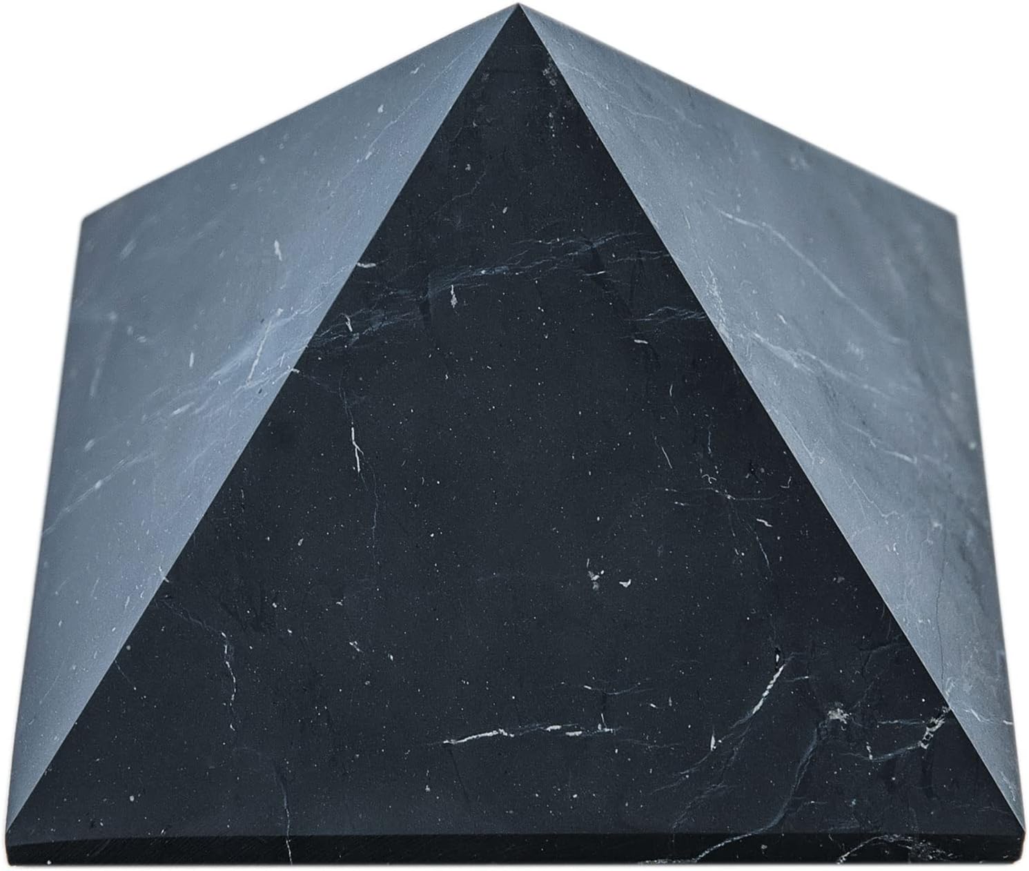 Indoor Fountains & Accessories - Karelian Heritage Shungite Pyramid | Unpolished Shungite Stone Protection Small Black Décor Pyramid 2 inches (5 cm) | Crystal Pyramid for Reiki Healing, Chakra Meditation, Energy Generator PN03