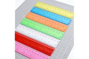 14 Pack Assorted Color Clear Rulers 6 inch Small Rulers, Transparent Metric Ruler Set with Inches and Centimeters for DIY Cra