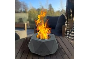 Mavalzy Mini Fire Pit, Tabletop Fire Pit Rubbing Alcohol Fireplace Smokeless Indoor Outdoor Fire Pit Portable Fire Concrete Bowl Pot Fireplace(Black)