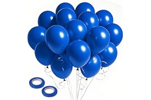 K.E.J. Royal Blue Balloons 100pcs Matte Latex Party Balloons Blue Party Decorations for 4th of July, Memorial Day, Patriotic Party, Baseball, Graduation, Birthday, Anniversary, Nautical, Frozen Themed Party