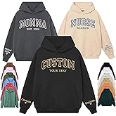Custom Embroidered Hoodie – Personalized Unisex Hoodie with Name/Text – Embroidered Design on Chest & Sleeve – Hoodie for Men & Women - Gift for Mother’s Day, Valentine, Birthday, Christmas