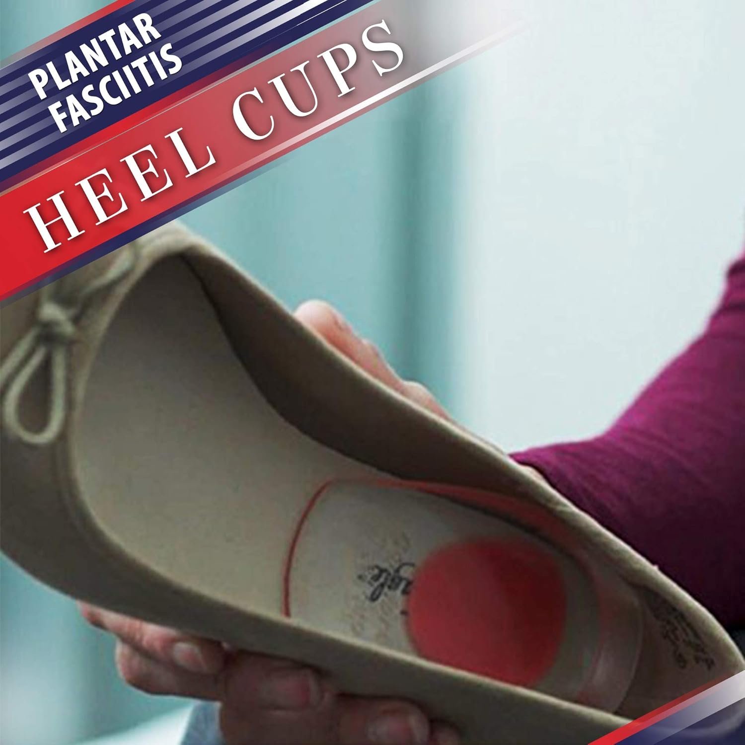 Gel Heel Cups Plantar Fasciitis Inserts - Silicone Heel Cup Pads for Bone Spurs Pain Relief Protectors of Your Sore or Bruised Feet Best Insole Gels Treatment by Armstrong Amerika (Small): Health & Personal Care