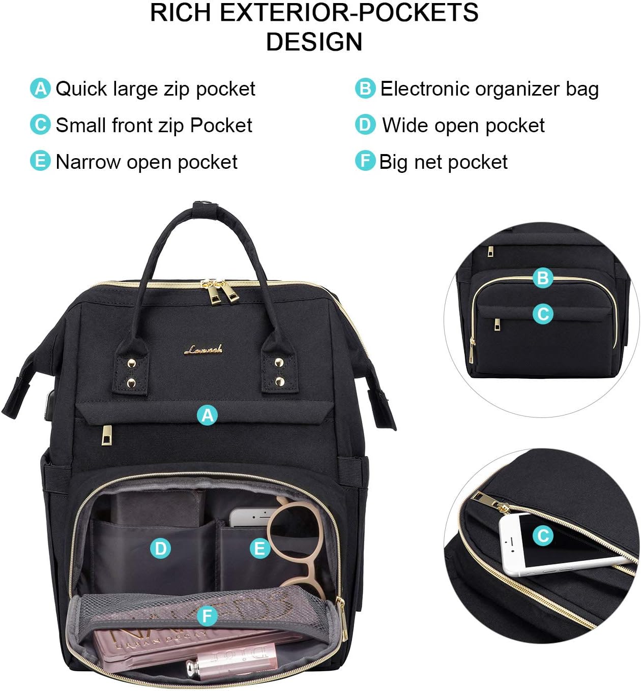 LOVEVOOK Laptop Backpack Womens - Image 5