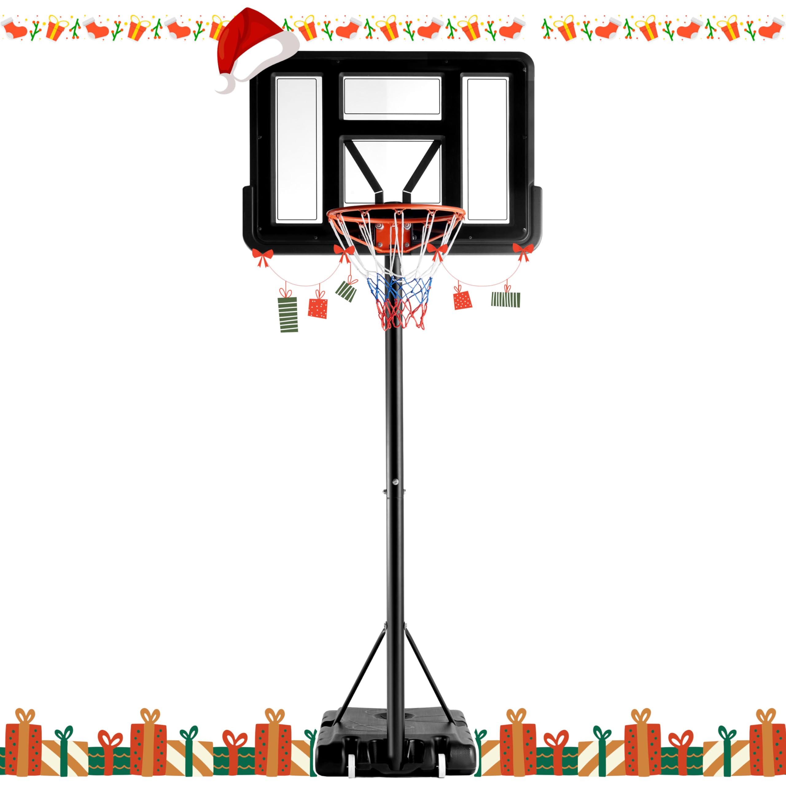 Photo 1 of *** SEE NOTES ***Simple Deluxe Basketball Hoop Outdoor Adjustable 4.2-10ft, Portable Hoops & Goals Court System, 44'' Shatterproof Backboard, Fillable Base & Wheels, Gifts for Kids, Youth, Adults in Backyard/Driveway