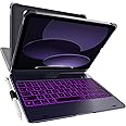 typecase Keyboard Case for iPad 11th (A16, 2025) and iPad 10th Gen (10.9", 2022) – No Trackpad, 11-Color Backlight, 360° Rotatable, 7 Use Modes, Thin & Lightweight – Midnight Amethyst