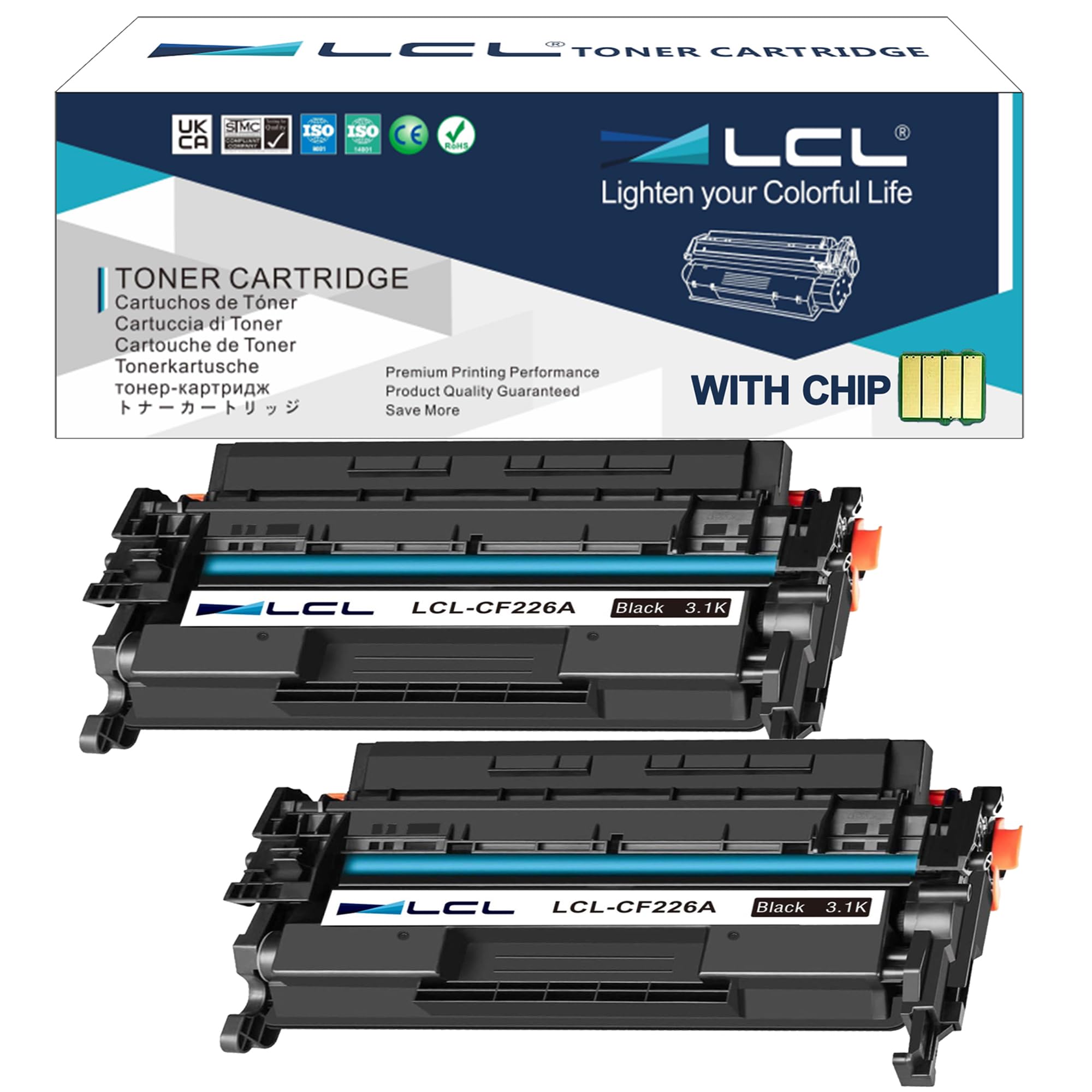 LCL Compatible Toner Cartridge 26A CF226A (2 Black) Replacement for HP LaserJet Pro M402n M402d M402dn M402dne M402dw MFPM426dw M426fdn M426fdw
