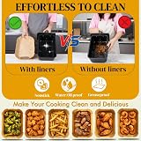 BYKITCHEN 300pcs Air Fryer Liners for Dual Basket 21-27cm 450F view 5
