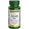 NATURE'S BOUNTY Iron Plus 28 mg, Gentle, Helps Prevent Anemia, Aids Red Blood Cell Formation, 49 g
