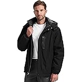 Kugnala Men's Winter Skiing Jacket Waterproof Warm Snow Fleece LiningCoat Mountain Hooded Windproof Rain Jacket S-6XL