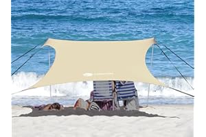Easierhike Beach Shade Windproof Design, Sun Shelter UPF50+ Portable Family Tent
