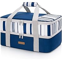 LUNCIA Lunch Bag Double Decker Insulated Casserole Carrier for Hot or Cold Food, Lasagna Holder Tote for Potluck Parties…