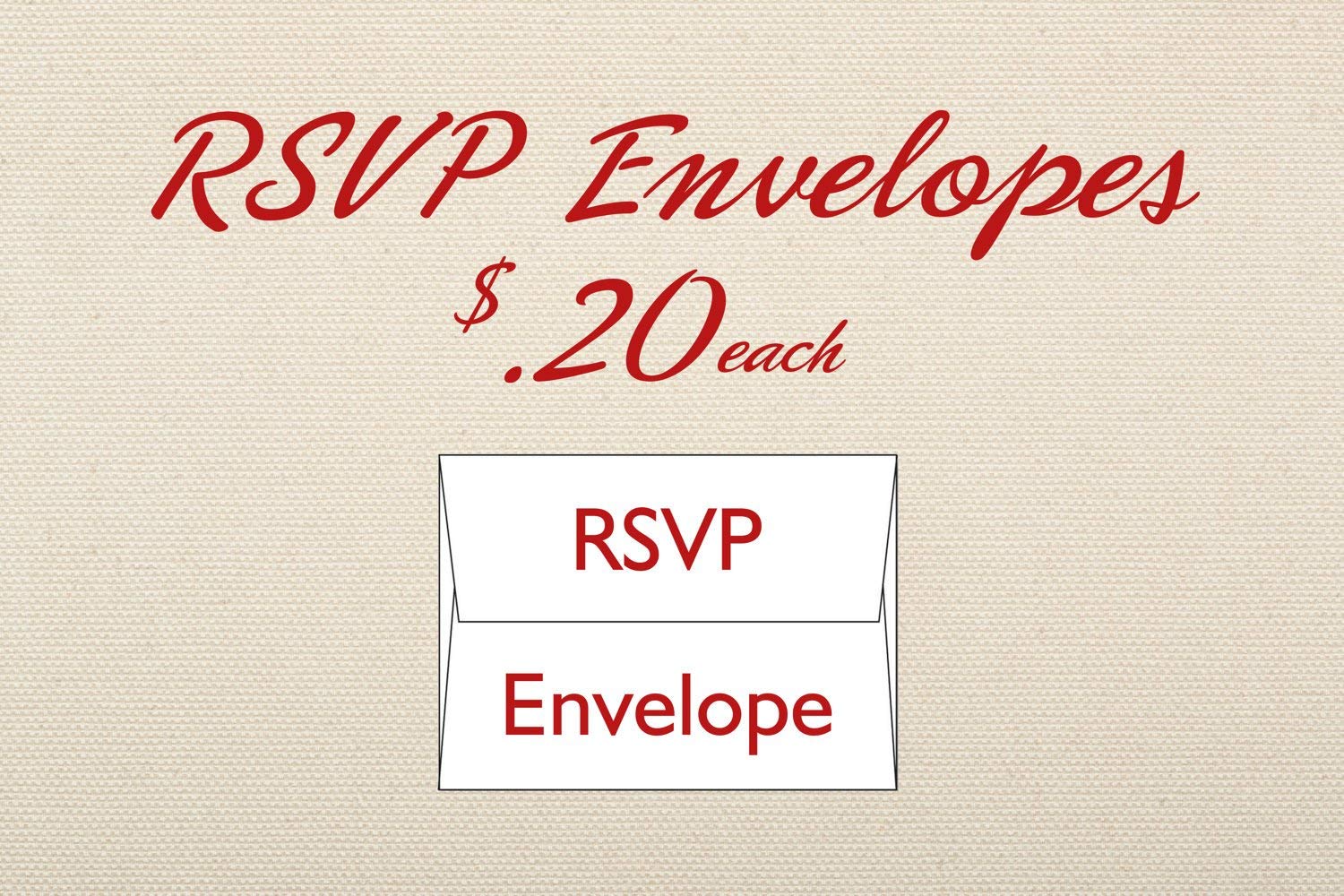 RSVP Envelope Addon for RSVP in wedding invite Handmade