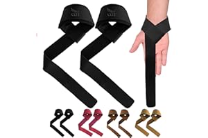QTF Genuine Leather Lifting Straps, Wrist Assistance for Heavy Pulls, Weightlifting Bodybuilding, Gym, Fitness Accessories,St
