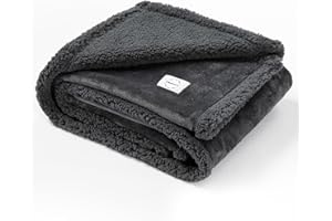 Maidewow Waterproof Dog Blanket Reversible Pet Blankets for Bed Couch Covers Puppy Blankets Leakproof Sofa Couch Cover Cat for Warm Fluffy Washable Gray Mat-S-40x28in