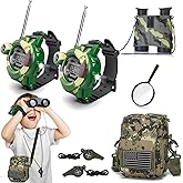 Walkie Talkies Set for Kids, Outdoor Camouflage Adventure Gear Toys, Adventure Hunting Game Toys Gifts, Children's Binoculars, for Boy Girls Aged 6+