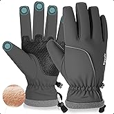 Kovulx Winter Gloves Warm for Men & Women - Waterproof Touchscreen Outdoor Thermal Gloves with Plush Lining/Adjustable Wrist,Snow Shoveling Commuting Skiing