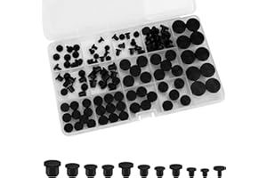 110 Pcs Silicone Rubber Hole Plug, Anglecai 9 Size 4-11mm Rubber Hole Silicone Plug Cap for Powder Coating, High Temp T-Type Holes Plugs Waterproof Sealing Plugs Black Round Pipe Holes