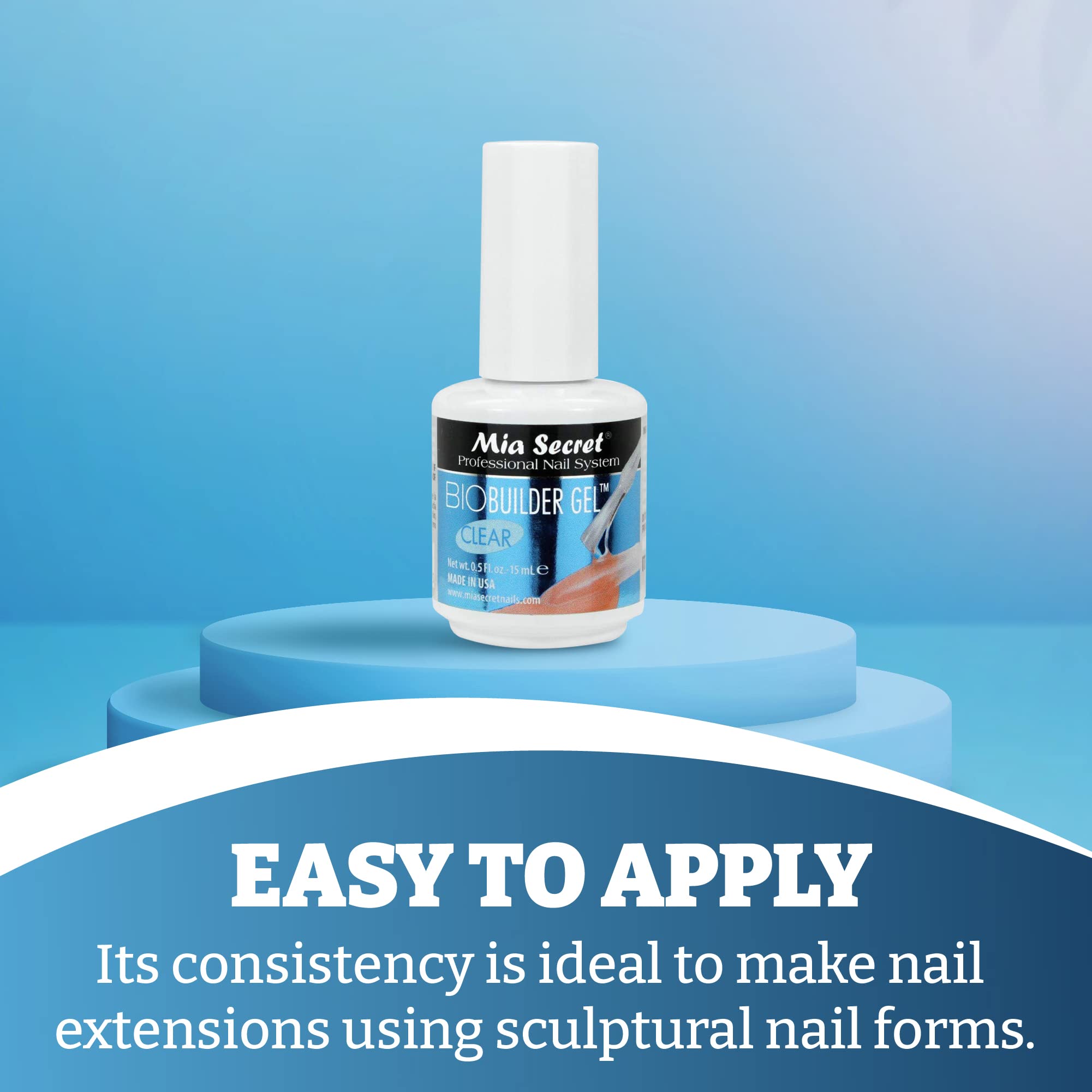 Mia Secret Clear Brush-on Nail Sculpting Gel, 0.5 oz - Biobuilder Clear Builder Gel in a Bottle For Nail Extensions and Natural Nails - Image 2