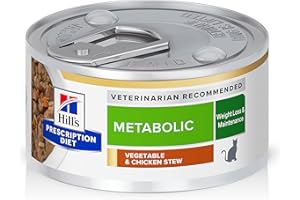 Hill's Prescription Diet Metabolic Weight Management Vegetables & Chicken Stew Wet Cat Food, Veterinary Diet, 2.9 oz. Cans, 24-Pack