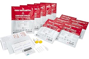 Eldoncard Blood Typing Kit, 10 Test Pack, Rapid Blood Typing Kit, Know Your Blood Type, Accurate Home Blood Type Test Kit, Determine A, O, B, RHS-D Negative & Positive Groups, Home Health Tests