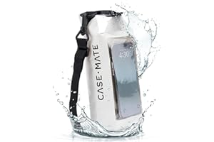 Case-Mate Sand Dollar Mini IP68 Waterproof Bucket Bag - Roll Top Dry Bag 2L Cap with Waterproof Pouch for Swimming Kayaking Boating Travel and More - For Phones Up to 7"