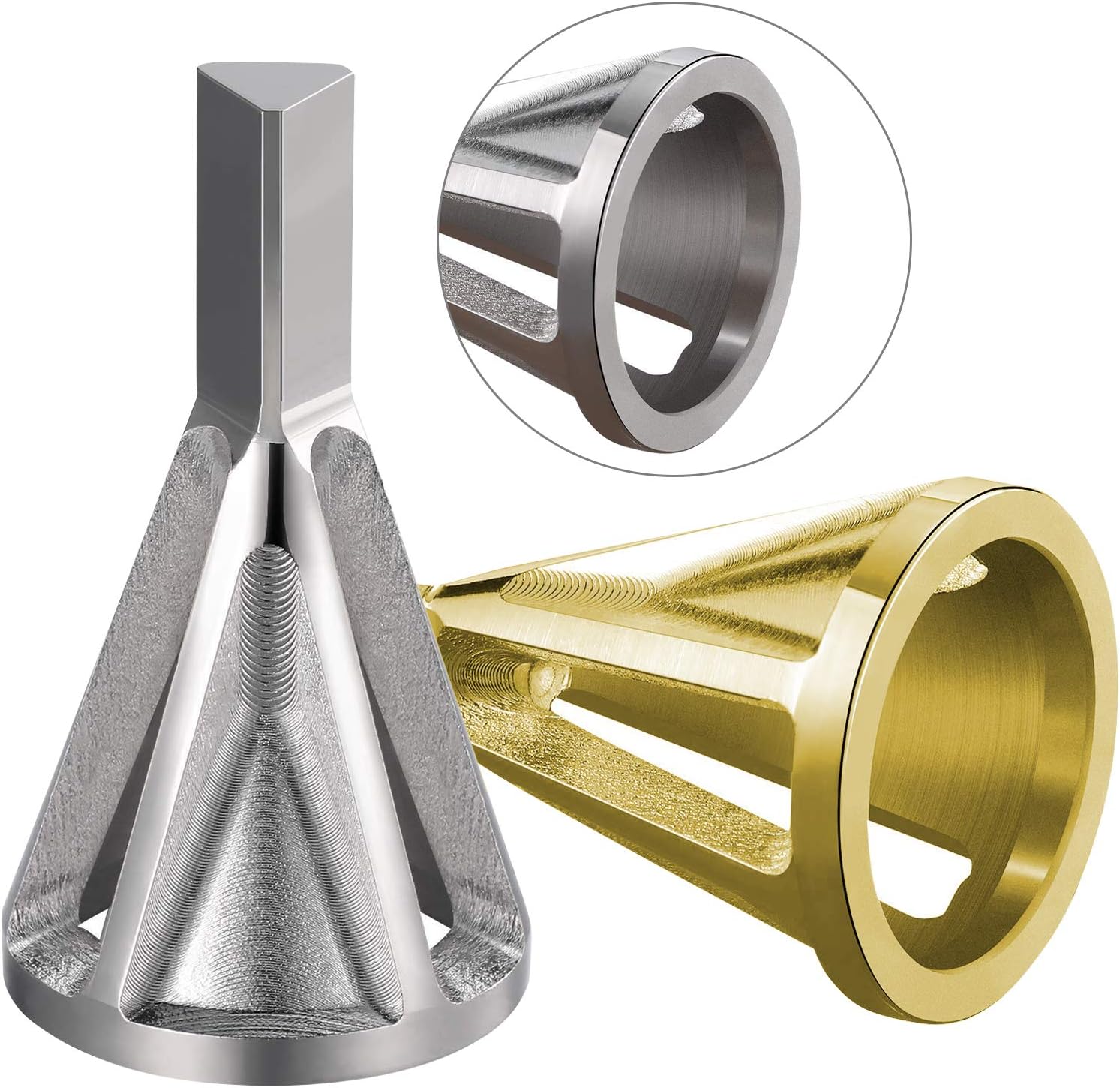 BETOY 2 PCS Deburring External Chamfer Remove Burr Tools for Drill Bit Stainless Steel Eliminate Damaged Extractor Silver Fits Size 8-32 Bolts Grinding Angle Trimmer bit Tool