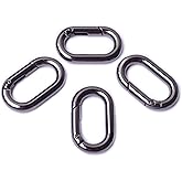 Bobeey 4pcs Carabiner Metal Spring Key Ring, Snap Hooks Clip, Keyring Buckle, Oval Ring for Bags, Purses BBC39