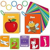 Torlam Toddler Flash Cards Baby Cognitive Flashcards for Kids, Learning Alphabet, Numbers, Shapes &amp; Colors, Animals, First Words, Body Parts, Foods, Preschool Kindergarten Activities Educational Toys