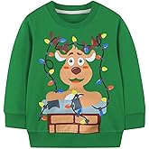 Mrocioa Toddler Boy Girls Sweatshirt Ugly Christmas Sweater Style Reindeer Shirt Kids Xmas Holiday Tops