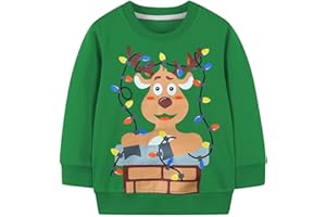 Mrocioa Toddler Boy Girls Sweatshirt Ugly Christmas Sweater Style Reindeer Shirt Kids Xmas Holiday Tops