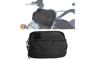 Vanlison Motorcycle Handlebar Pouch - Front Handle Bar Storage Bag for Forks and Saddle - Moto Accessory Compatible with Crui