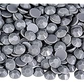 Sukiiy 1500PCS 5MM Resin Flatback Rhinestones, Solid Grey Candy Color Resin Rhinestones for Crafts, Flatback Rhinestone for Nail, Tumbler Mugs Bottles Shoes Clothes