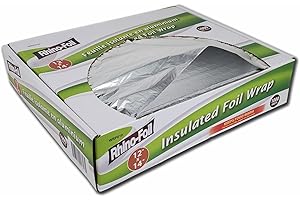 Rhino-Foil (1000 Count) (14x12 Inch) Pre-Cut Insulated Sandwich Wrap, Foil Wrap for Burger & French Fries, Pre-Cut Foil Sheet
