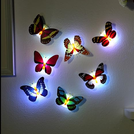 Etiqueta De La Pared De La Mariposa Luminosa Tridimensional 3d