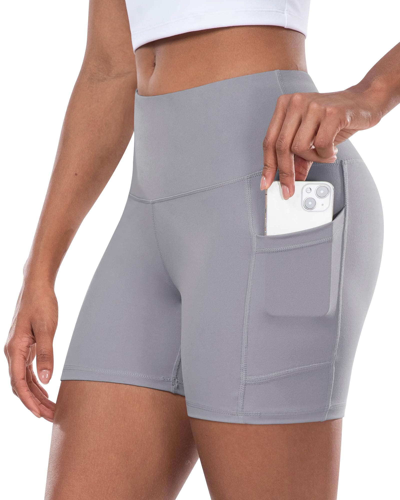CHRLEISURE Womens Biker Yoga Shorts with