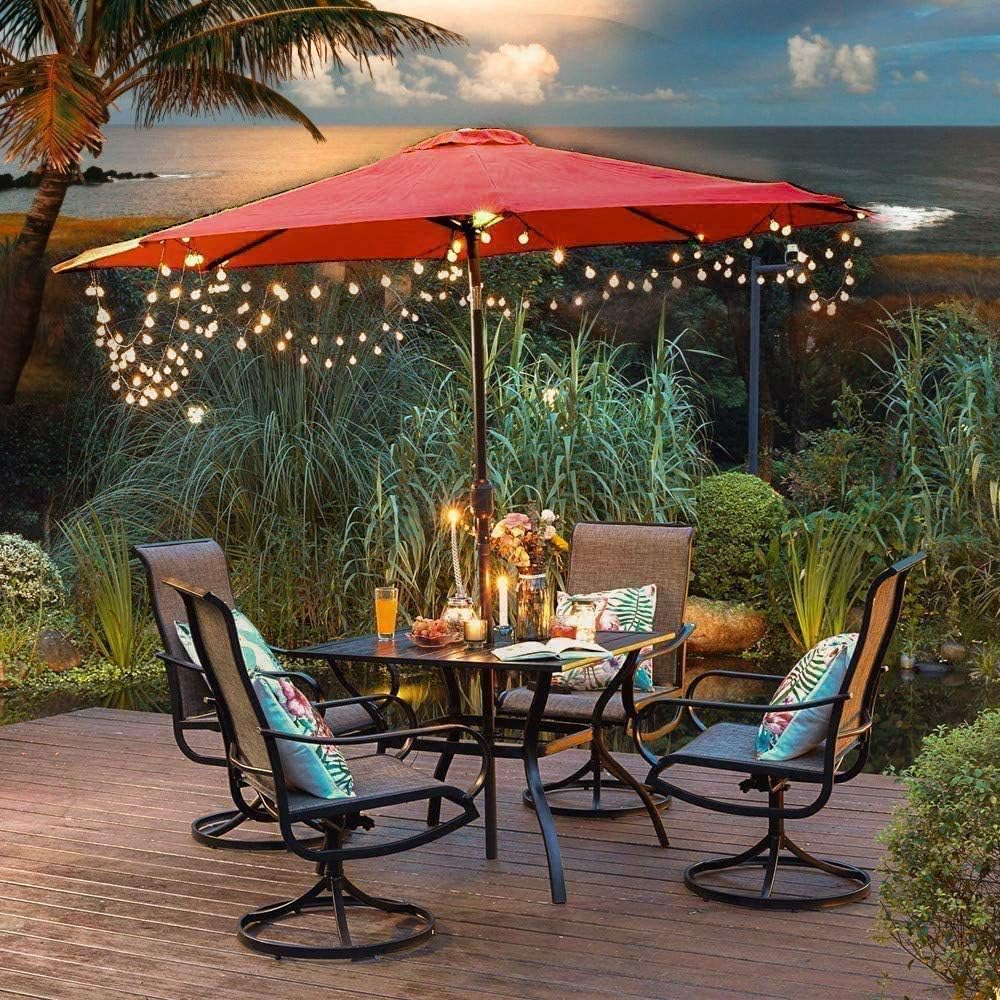 Vicllax Patio Dining Swivel Chairs, Outdoor Kitchen Garden Metal Gentle Chair: Kitchen & Dining