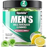 2 Pack Mens Multivitamins Gummies- Methylated Multivitamin for Men with Coq 10, Vegan Omega 3, Vitamins A C E D3 K2 B6 B12 B1 B2, Daily Mens Vitamins for Energy, Immunity, Sugar Free, 120 Count