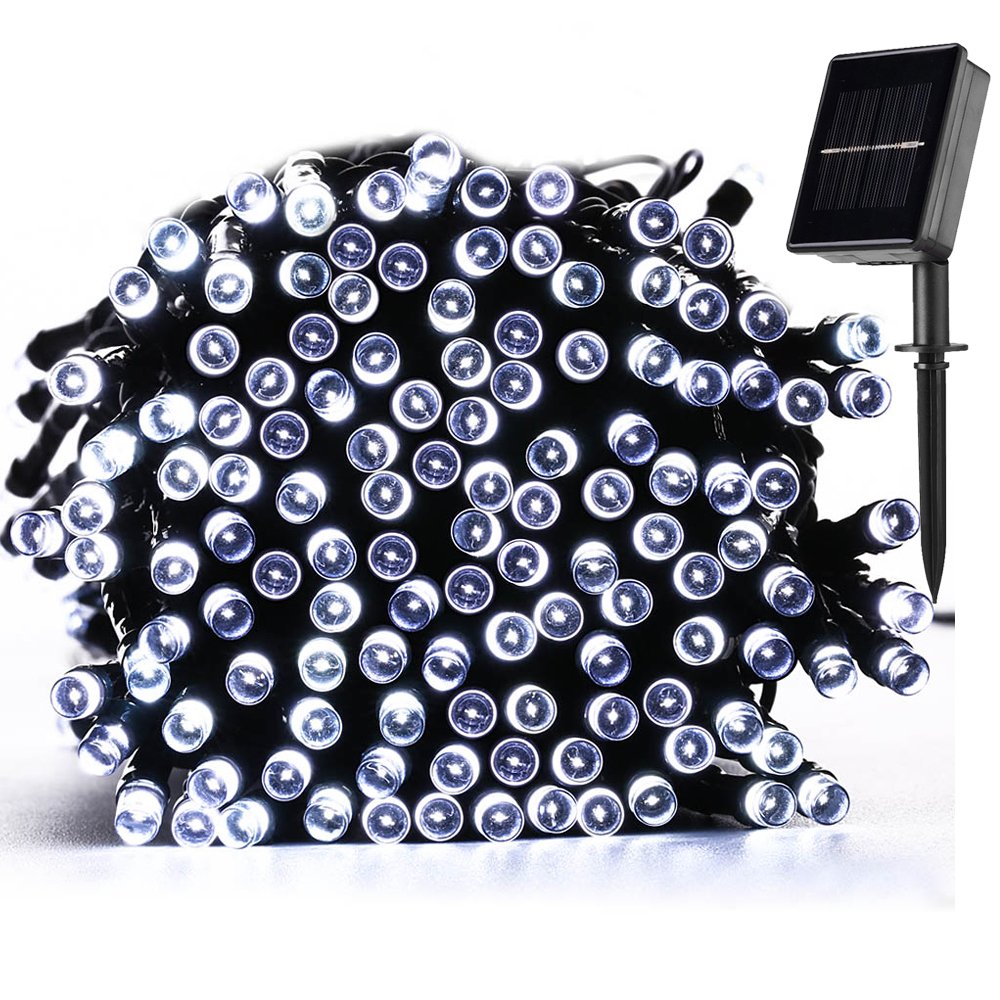 Luces solares,Sportgirls 72ft 200 LED Guirnalda de Luces solar exterior,arbol led,iluminación solar jardín exterior decrotion, 8 modos de luces exteriores interiores titilantes (blanco)