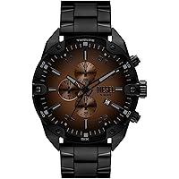 Amazon.com: Diesel Spiked Stainless Steel and Leather Chronograph
