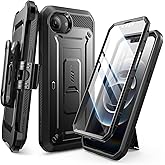 SUPCASE for iPhone 17e/16e Case with Stand &amp; Screen Protector, Black | Detachable Belt-Clip, Military-Grade Protection, Full Body Heavy Duty Phone Case for iPhone 17e/16e 6.1", Unicorn Beetle Pro