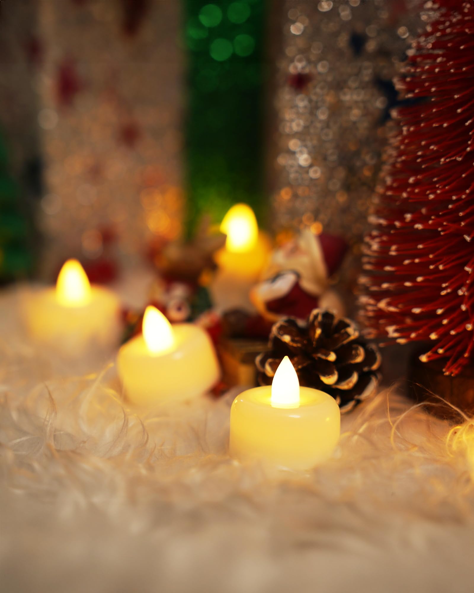 Amagic 12/24/50/100/150Pack Flameless LED Tea Lights Candles Battery Operated, Electric Fake Tealight Candles for Votive, Halloween, Christmas, Home Decor, Wedding, Table Decor (12Pack)