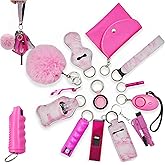 KLKOKVKE Wristlet Card Holder Keychain Set for Women with Whistle, Bottle Opener, Travel Bottle Holder and Wristlet Strap