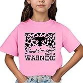 KIEKIECOO Girls Western Shirt Kids Cowgirl Country Concert Tees Cow Graphic Rodeo Outfits Toddler Girl Summer Cotton Tops