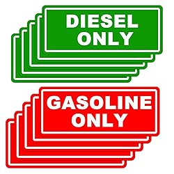 10pc Diesel Only and Gasoline Only Stickers for