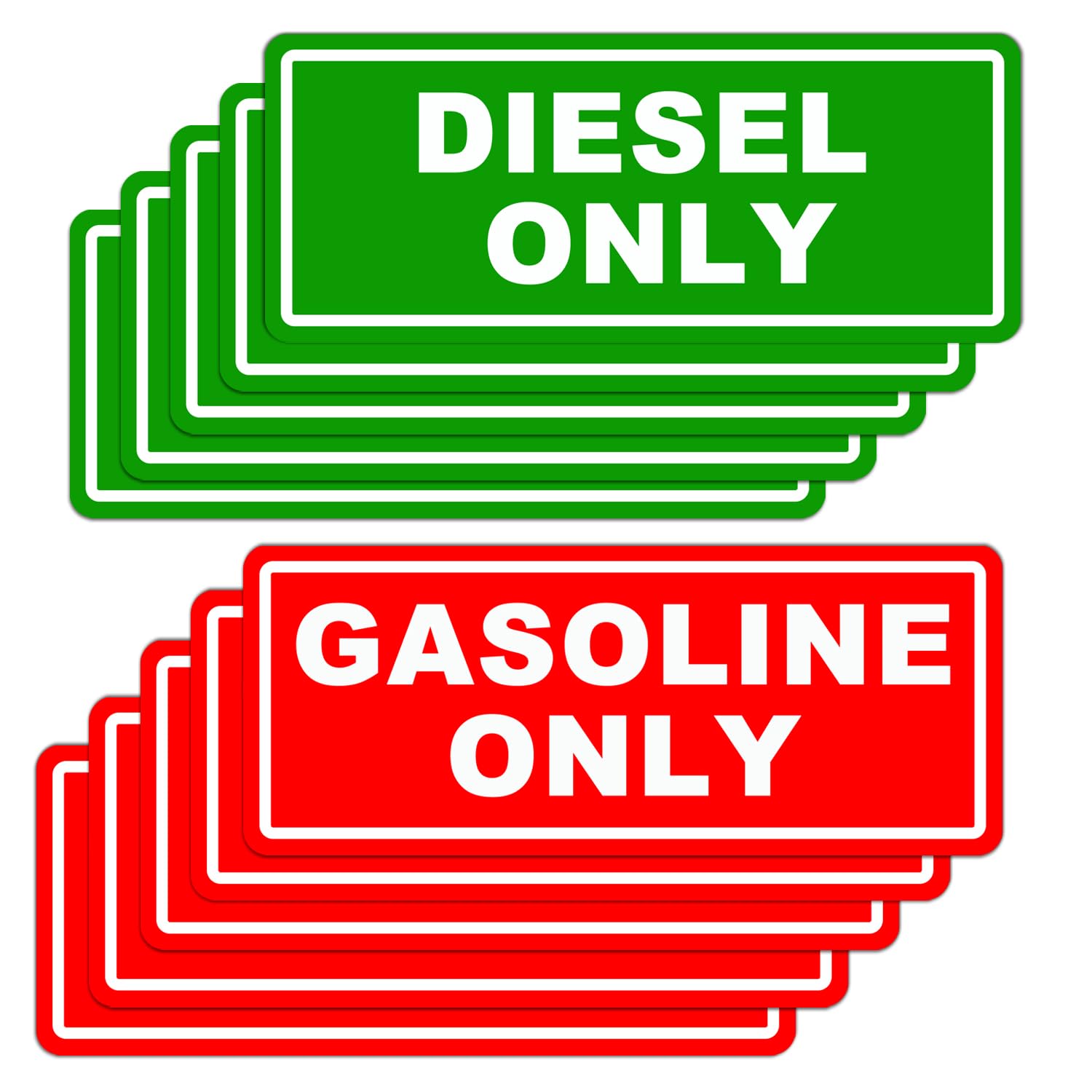 10pc Diesel Only and Gasoline Only Stickers for