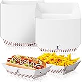 Baderke 100 Pcs 2lb Baseball Party Supplies Paper Food Trays Disposable Serving Tray Nacho Food Boats for Baseball Birthday Decorations