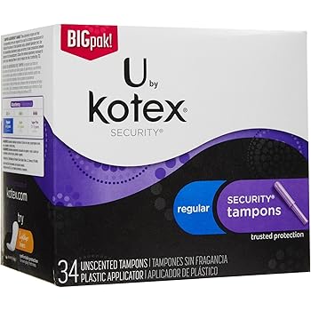 tampons kotex fragrance absorbency security count regular