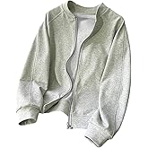 SHENHE Women's Long Sleeve Zip Up Bomber Jacket Raglan Sleeve Baseball Collar Outerwear